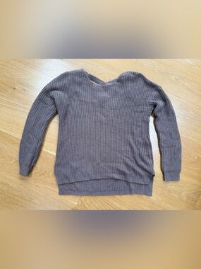 Charlotte Russe Waffle Knit Crewneck Sweater in Taupe
